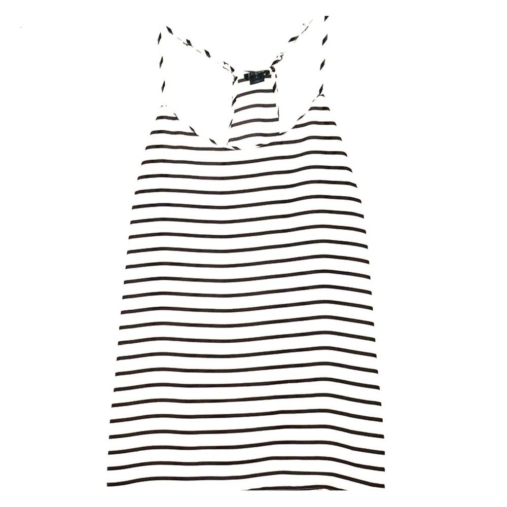 J. Crew Black and White Stripe Racerback Tank